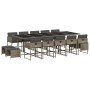 Set comedor de jardín con cojines 15 pzas ratán sintético gris de , Conjuntos de jardín - Ref: Foro24-3278119, Precio: 786,28...