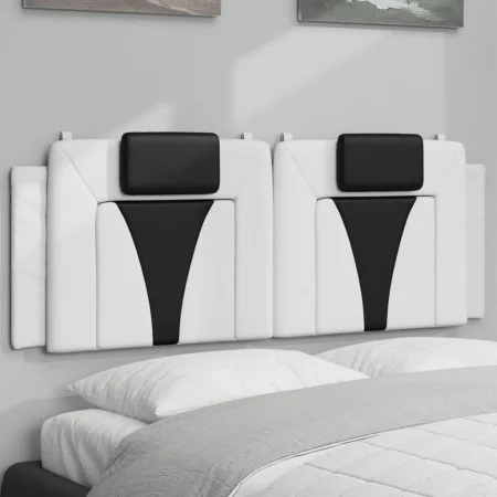 Gepolstertes Kopfteil aus weißem und schwarzem Kunstleder, 140 cm. von , Kopf- und Fußteile - Ref: Foro24-374796, Preis: 60,2...
