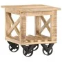 Mesa auxiliar con ruedas madera de mango rugosa 40x40x42 cm de vidaXL, Mesas auxiliares - Ref: Foro24-320936, Precio: 102,64 ...