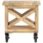 Mesa auxiliar con ruedas madera de mango rugosa 40x40x42 cm de vidaXL, Mesas auxiliares - Ref: Foro24-320936, Precio: 102,64 ...