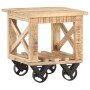 Mesa auxiliar con ruedas madera de mango rugosa 40x40x42 cm de vidaXL, Mesas auxiliares - Ref: Foro24-320936, Precio: 105,03 ...