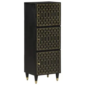Aparador alto madera maciza de mango 40x33x110 cm de , Almacenamiento para CD y DVD - Ref: Foro24-358349, Precio: 126,13 €, D...