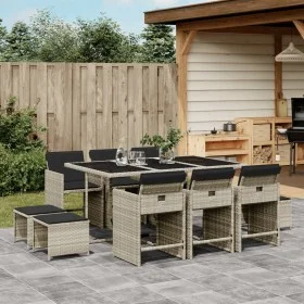 11-piece garden dining set with gray synthetic rattan cushions by , Garden sets - Ref: Foro24-3277918, Price: 598,44 €, Disco...