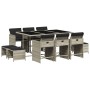 Set de comedor de jardín 11 pzas y cojines ratán sintético gris de , Conjuntos de jardín - Ref: Foro24-3277918, Precio: 507,1...