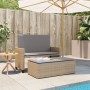 Banco de jardín con cojines y reposapiés ratán sintético beige de , Bancos de jardín - Ref: Foro24-368410, Precio: 263,05 €, ...