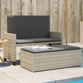 Banco de jardín con cojines y reposapiés ratán sintético gris de , Bancos de jardín - Ref: Foro24-368412, Precio: 263,05 €, D...