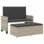 Banco de jardín con cojines y reposapiés ratán sintético gris de , Bancos de jardín - Ref: Foro24-368412, Precio: 263,05 €, D...