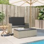 Banco de jardín con cojines y reposapiés ratán sintético gris de , Bancos de jardín - Ref: Foro24-368412, Precio: 263,05 €, D...