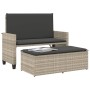 Banco de jardín con cojines y reposapiés ratán sintético gris de , Bancos de jardín - Ref: Foro24-368412, Precio: 263,05 €, D...