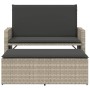 Banco de jardín con cojines y reposapiés ratán sintético gris de , Bancos de jardín - Ref: Foro24-368412, Precio: 263,05 €, D...