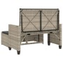 Banco de jardín con cojines y reposapiés ratán sintético gris de , Bancos de jardín - Ref: Foro24-368412, Precio: 263,05 €, D...