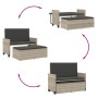 Banco de jardín con cojines y reposapiés ratán sintético gris de , Bancos de jardín - Ref: Foro24-368412, Precio: 263,05 €, D...