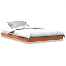 Estructura de cama madera maciza pino marrón cera 120x200 cm de , Camas y somieres - Ref: Foro24-847151, Precio: 94,20 €, Des...