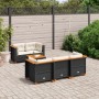 Set de sofás de jardín 6 piezas y cojines ratán sintético negro de , Conjuntos de jardín - Ref: Foro24-3261731, Precio: 429,3...