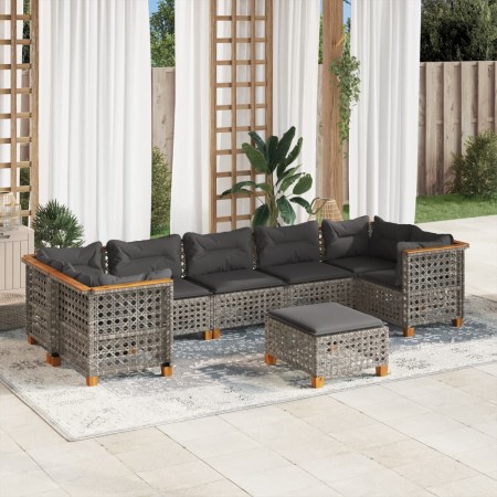 Set de sofás de jardín y cojines 8 piezas ratán sintético gris de , Conjuntos de jardín - Ref: Foro24-3261765, Precio: 695,73...