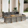 Set de muebles de jardín 9 pzas y cojines ratán sintético gris de , Conjuntos de jardín - Ref: Foro24-3261771, Precio: 736,25...