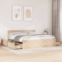 Estructura de cama con cajones madera maciza de pino 200x200 cm de , Camas y somieres - Ref: Foro24-3282336, Precio: 349,50 €...