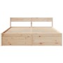 Estructura de cama con cajones madera maciza de pino 200x200 cm de , Camas y somieres - Ref: Foro24-3282336, Precio: 349,50 €...