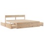 Estructura de cama con cajones madera maciza de pino 200x200 cm de , Camas y somieres - Ref: Foro24-3282336, Precio: 349,50 €...