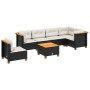 Set de sofás de jardín 7 pzas con cojines ratán sintético negro de , Conjuntos de jardín - Ref: Foro24-3261875, Precio: 469,5...