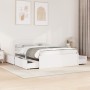 Estructura de cama con cojines madera de pino blanca 140x190 cm de , Camas y somieres - Ref: Foro24-3282355, Precio: 316,80 €...