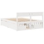 Estructura de cama con cojines madera de pino blanca 140x190 cm de , Camas y somieres - Ref: Foro24-3282355, Precio: 316,80 €...