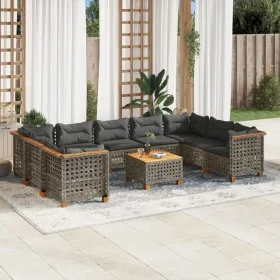 Set de sofás de jardín 10 pzas con cojines ratán sintético gris de , Conjuntos de jardín - Ref: Foro24-3261987, Precio: 830,7...