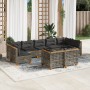 Set de muebles de jardín 9 pzas y cojines ratán sintético gris de , Conjuntos de jardín - Ref: Foro24-3261993, Precio: 760,63...