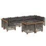 Set de muebles de jardín 9 pzas y cojines ratán sintético gris de , Conjuntos de jardín - Ref: Foro24-3261993, Precio: 760,63...