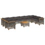 Set de sofás de jardín 11 pzas y cojines ratán sintético gris de , Conjuntos de jardín - Ref: Foro24-3262029, Precio: 898,00 ...
