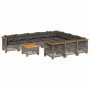 Set de sofás de jardín 11 pzas y cojines ratán sintético gris de , Conjuntos de jardín - Ref: Foro24-3262041, Precio: 898,00 ...