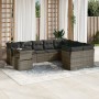 Set de sofás de jardín 10 pzas con cojines ratán sintético gris de , Conjuntos de jardín - Ref: Foro24-3266850, Precio: 623,2...