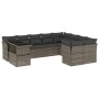 Set de sofás de jardín 10 pzas con cojines ratán sintético gris de , Conjuntos de jardín - Ref: Foro24-3266850, Precio: 623,2...
