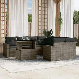 Set de muebles de jardín 9 pzas y cojines ratán sintético gris de , Conjuntos de jardín - Ref: Foro24-3267170, Precio: 581,73...