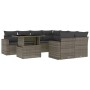 Set de muebles de jardín 9 pzas y cojines ratán sintético gris de , Conjuntos de jardín - Ref: Foro24-3267170, Precio: 584,07...