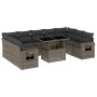 Set de sofás de jardín 10 pzas con cojines ratán sintético gris de , Conjuntos de jardín - Ref: Foro24-3268110, Precio: 645,0...