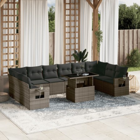Set de sofás de jardín 11 pzas y cojines ratán sintético gris de , Conjuntos de jardín - Ref: Foro24-3268150, Precio: 700,72 ...