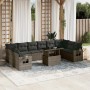 Set de sofás de jardín 11 pzas y cojines ratán sintético gris de , Conjuntos de jardín - Ref: Foro24-3268150, Precio: 700,72 ...