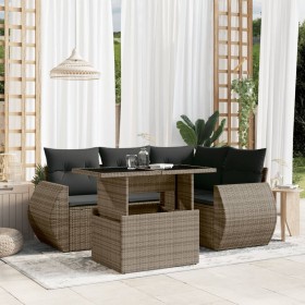 Juego de sofás jardín con cojines 5 pzas ratán sintético gris de , Conjuntos de jardín - Ref: Foro24-3268510, Precio: 385,70 ...