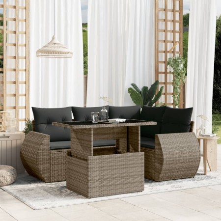 Juego de sofás jardín con cojines 5 pzas ratán sintético gris de , Conjuntos de jardín - Ref: Foro24-3268510, Precio: 385,70 ...
