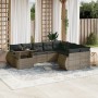 Set de sofás de jardín 10 pzas con cojines ratán sintético gris de , Conjuntos de jardín - Ref: Foro24-3268770, Precio: 708,6...