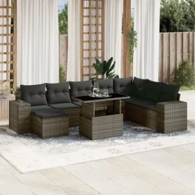 Set de muebles de jardín 9 pzas y cojines ratán sintético gris de , Conjuntos de jardín - Ref: Foro24-3269360, Precio: 587,31...