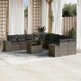 Set de sofás de jardín 11 pzas y cojines ratán sintético gris de , Conjuntos de jardín - Ref: Foro24-3269430, Precio: 710,02 ...