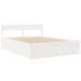 Estructura de cama con cajones madera de pino blanca 160x200 cm de , Camas y somieres - Ref: Foro24-3282343, Precio: 335,75 €...