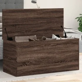 Caja de almacenaje madera ingeniería roble marrón 100x42x46 cm de , Baúles de almacenamiento - Ref: Foro24-840666, Precio: 96...