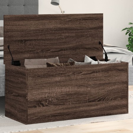 Caja de almacenaje madera ingeniería roble marrón 100x42x46 cm de , Baúles de almacenamiento - Ref: Foro24-840666, Precio: 98...