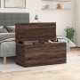 Caja de almacenaje madera ingeniería roble marrón 100x42x46 cm de , Baúles de almacenamiento - Ref: Foro24-840666, Precio: 98...