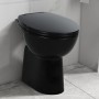 Inodoro sin bordes cierre suave 7 cm alto cerámica negro de vidaXL, Baños - Ref: Foro24-145780, Precio: 183,59 €, Descuento: %