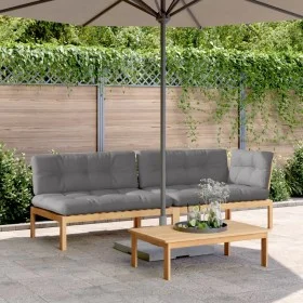Garden pallet sofa set with 3-piece acacia wood cushions. by , Outdoor sofas - Ref: Foro24-3209320, Price: 440,73 €, Discount: %