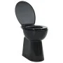 Inodoro sin bordes cierre suave 7 cm alto cerámica negro de vidaXL, Baños - Ref: Foro24-145780, Precio: 200,34 €, Descuento: %